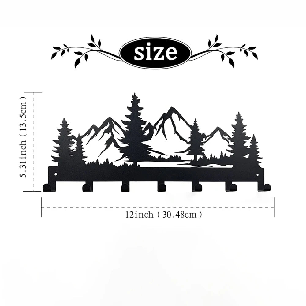 Metall Wandhaken Schlüsselhalter Waldform für Tür Flur Küche 1 Stück