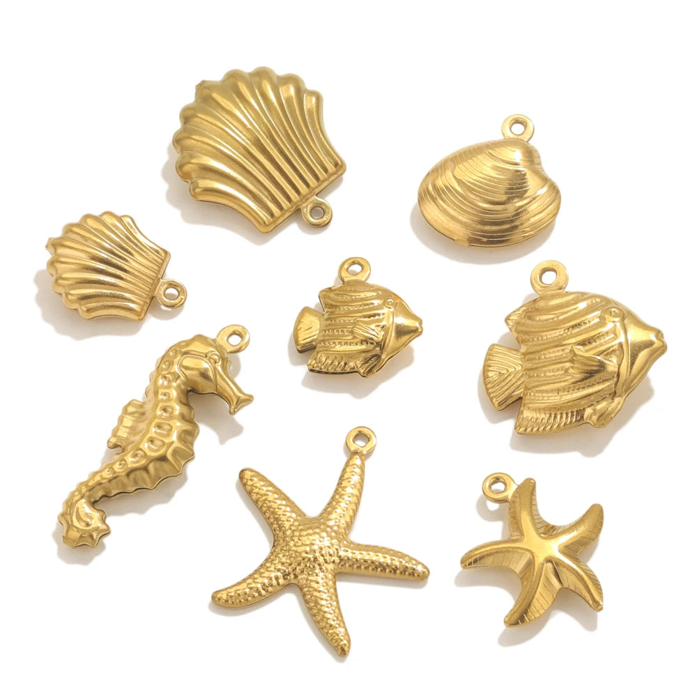 Maritime Edelstahl Gold Anhänger für individuelle Schmuckkreationen