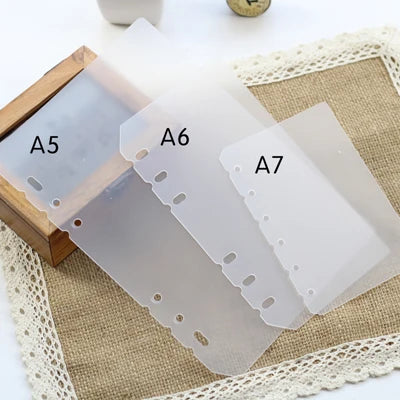 Transparentes Notizbuch mit losen Blättern in A7, A6 - A5 Größen