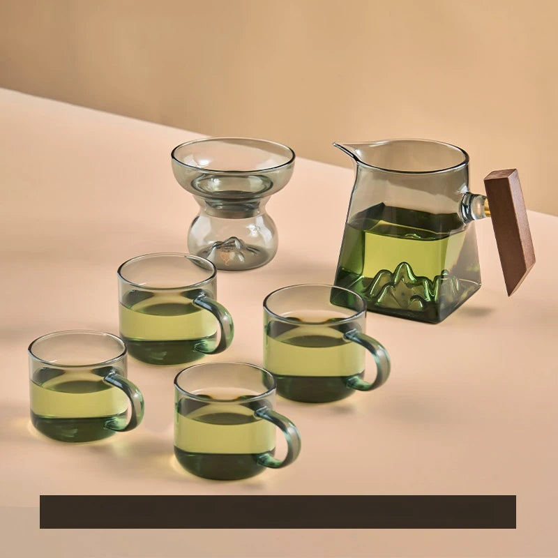 GIANXI Teetasse 350 ml Pyrex Tee-Set mit Griff und Filter handcrafted