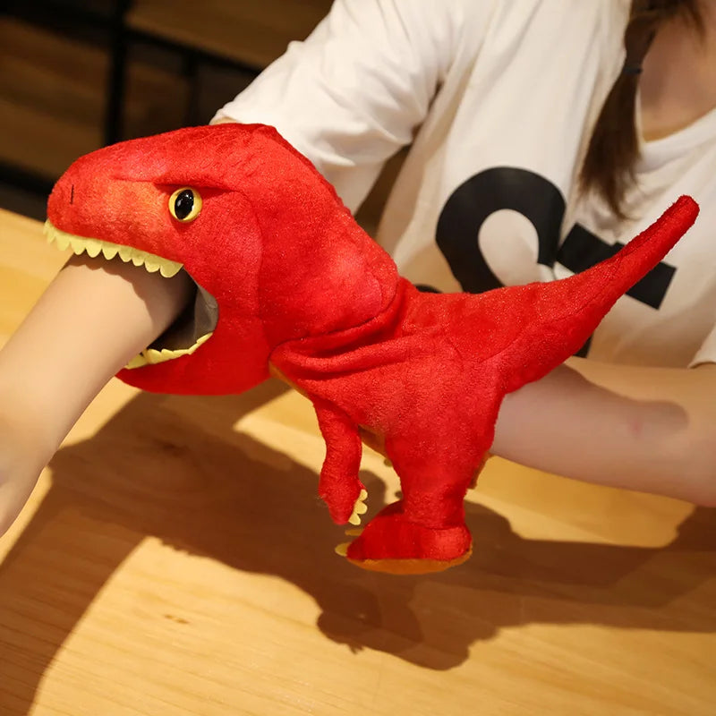 Plüsch Handpuppe Dinosaurier Triceratops und Tyrannosaurus für Kinder