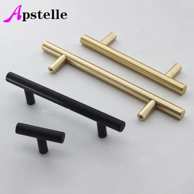 Moderner Möbelgriff Edelstahl schwarz/goldfarben Schrank Schublade Stange