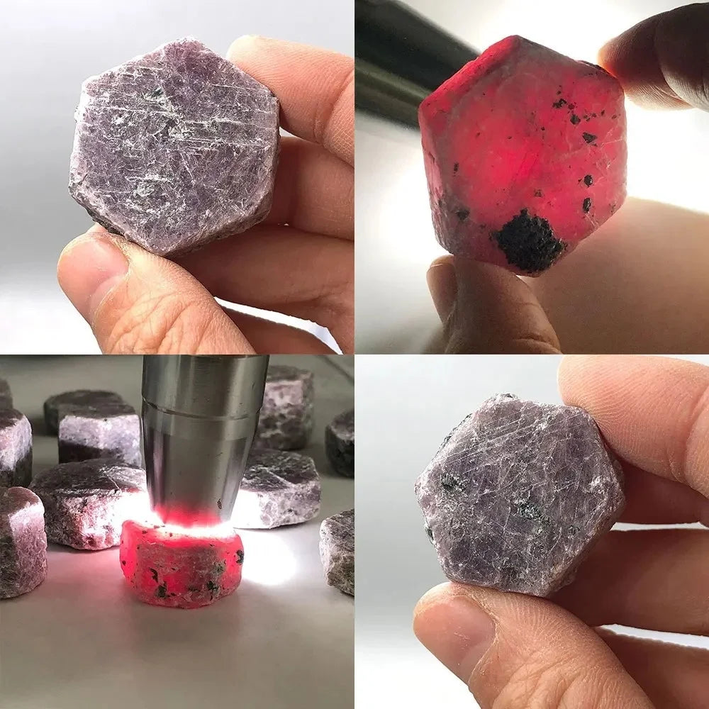 Naturstein Rubin Korund Rohstein Heilkristall Energie Mineralkristall Quarz