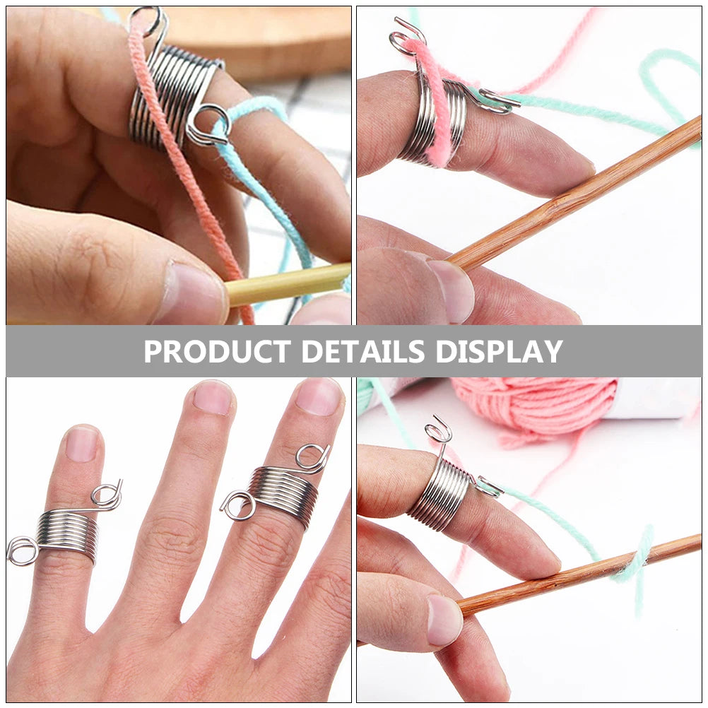 12-teiliges Edelstahl Strickring Set für verstellbare Garnführung zum Häkeln