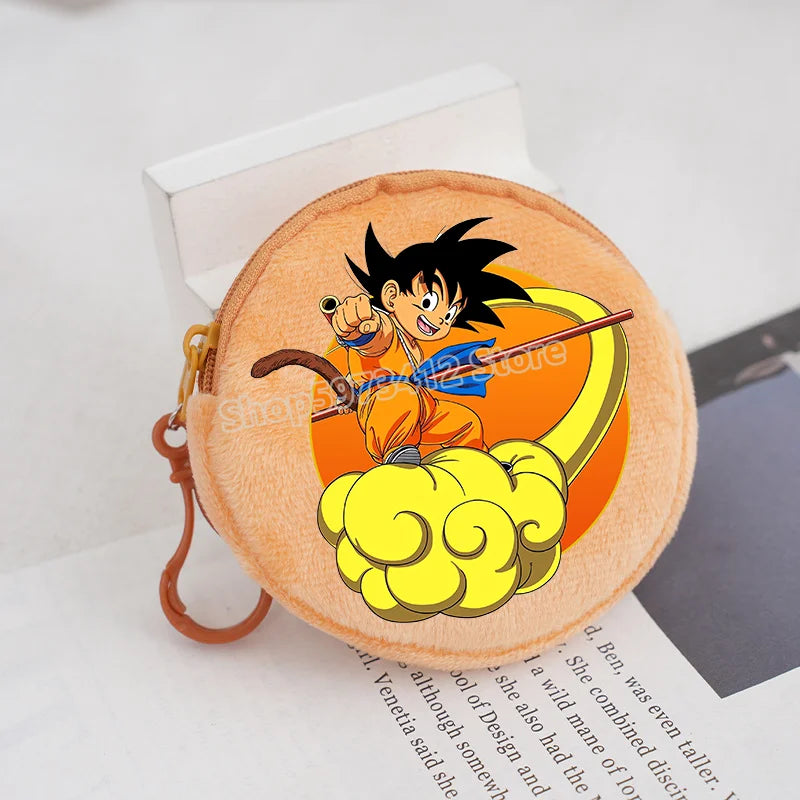 Plüsch Mini Geldbörse mit Reißverschluss rund Cartoon Schlüsselanhänger