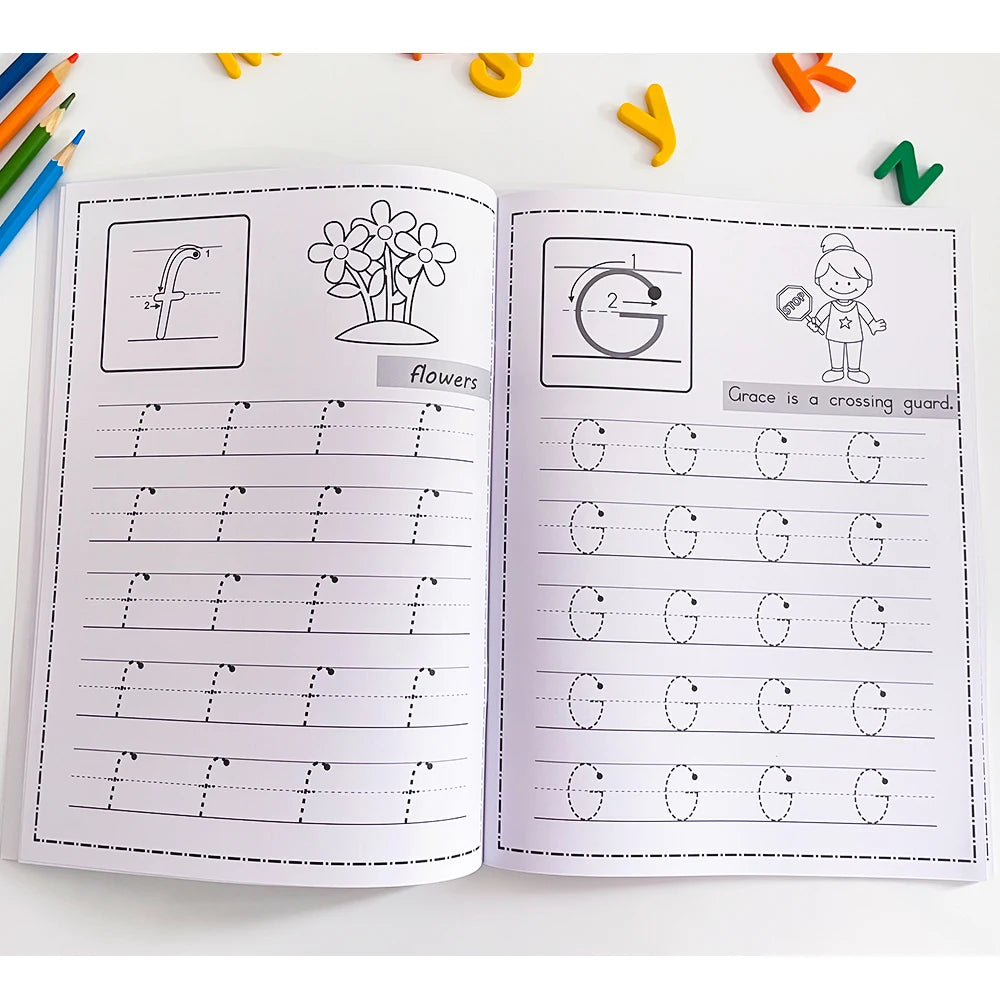 Spielerisch Buchstaben lernen: Alphabet Nachzeichnen Arbeitsbuch für 3-6 Jahre
