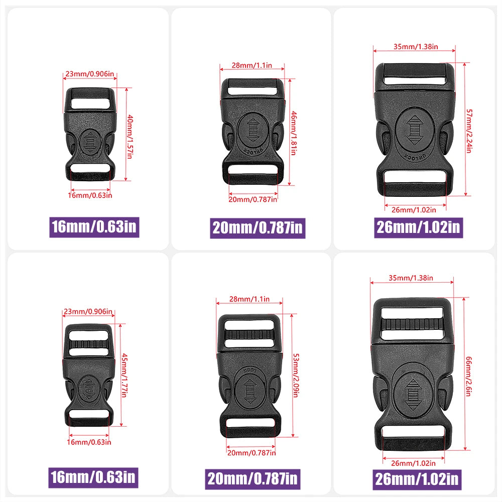 Vielseitiger Verschluss aus Kunststoff mit Schloss für Rucksäcke Gepäck