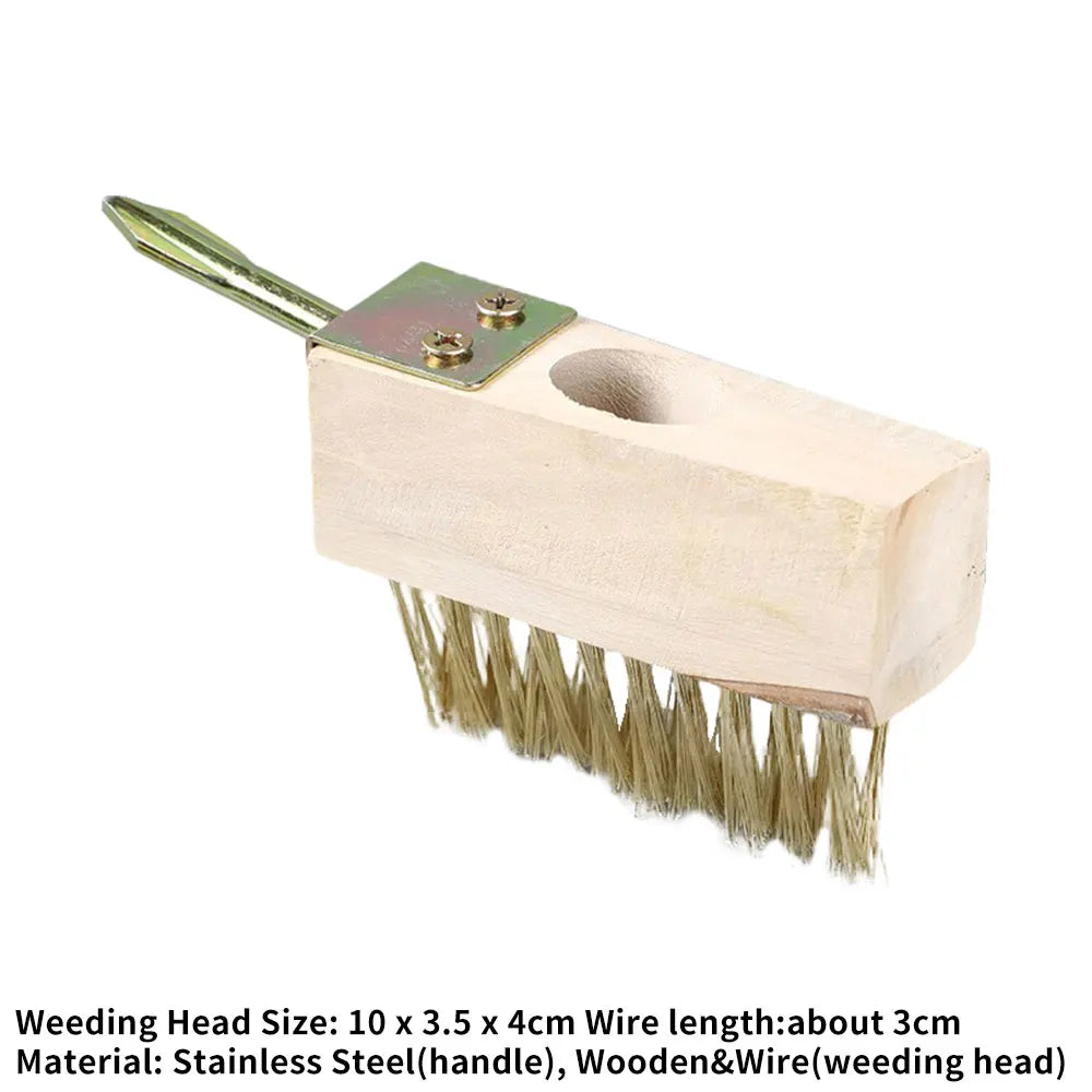 Manuelle Gartenreinigungsbürste mit Stahlborsten für Unkraut und Moos