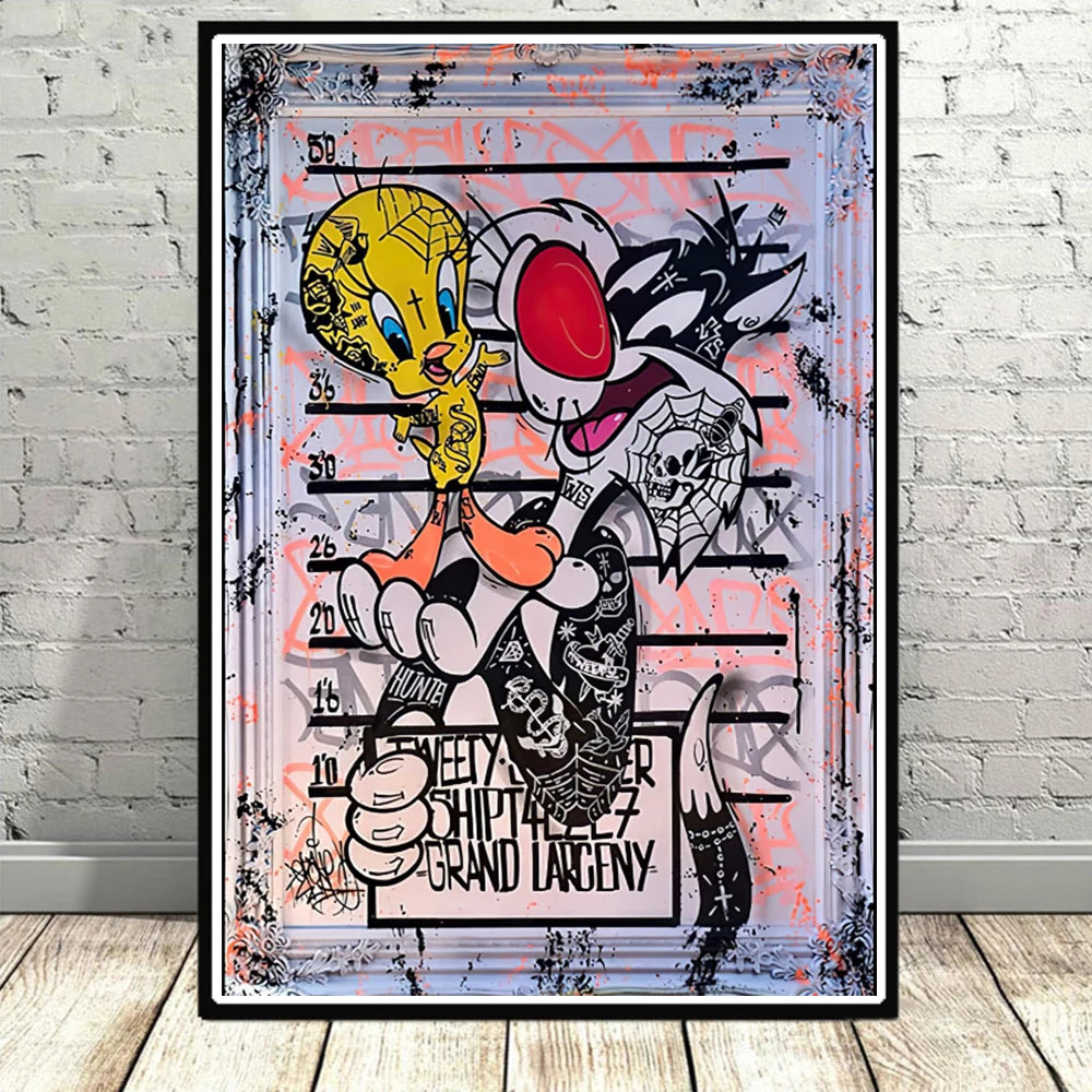 Disney Cartoon Leinwand Poster Mickey Mouse Donald Duck Wandbild