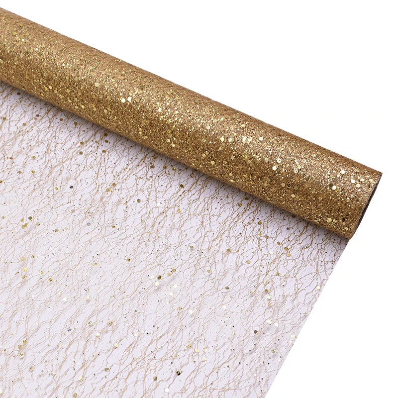 Gold Draht Tüll Rolle 5 Yards 50cm für Hochzeit Party Deko Bastelprojekte