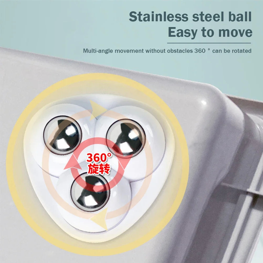 4 Stück 360° selbstklebende Möbel-Rollen aus ABS - Edelstahl, langlebig
