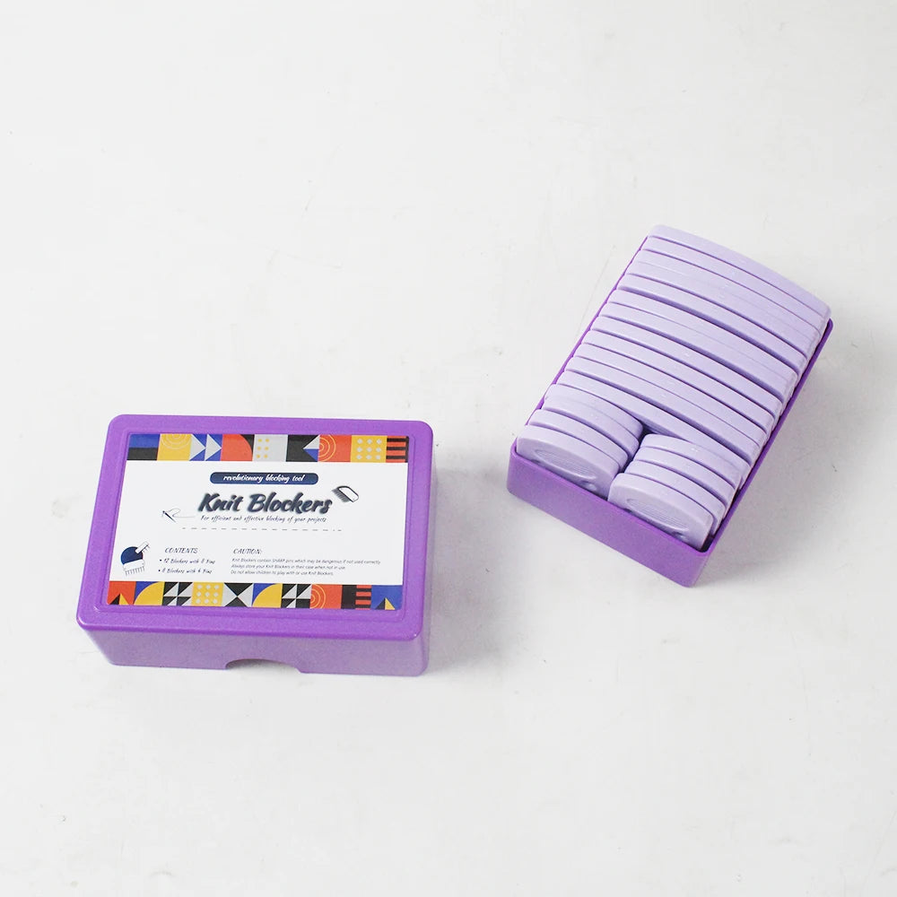 20-teiliges Edelstahl Strickblocker Set mit Kämmen und Nadeln für Stricken