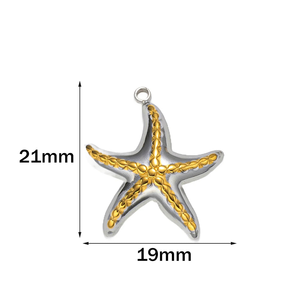 Robuste Metallanhänger Muschel Seestern für Schmuck DIY Projekte