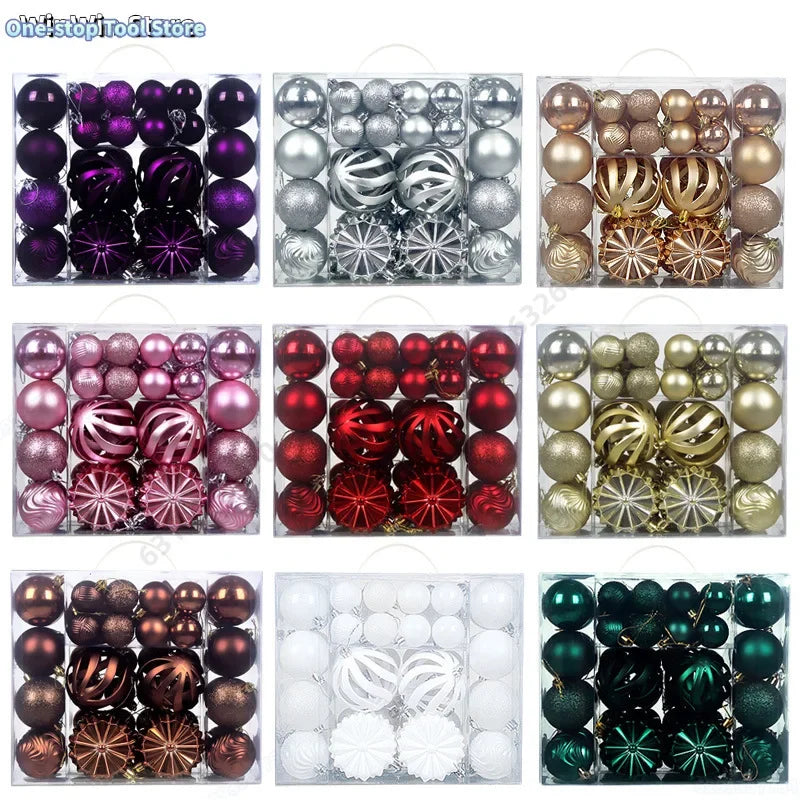 48 teiliges Set Hohl Weihnachtskugeln zum Aufhängen
