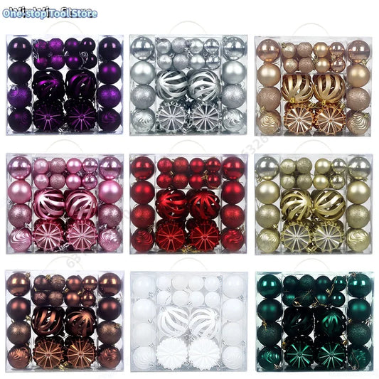 48 teiliges Set Hohl Weihnachtskugeln zum Aufhängen