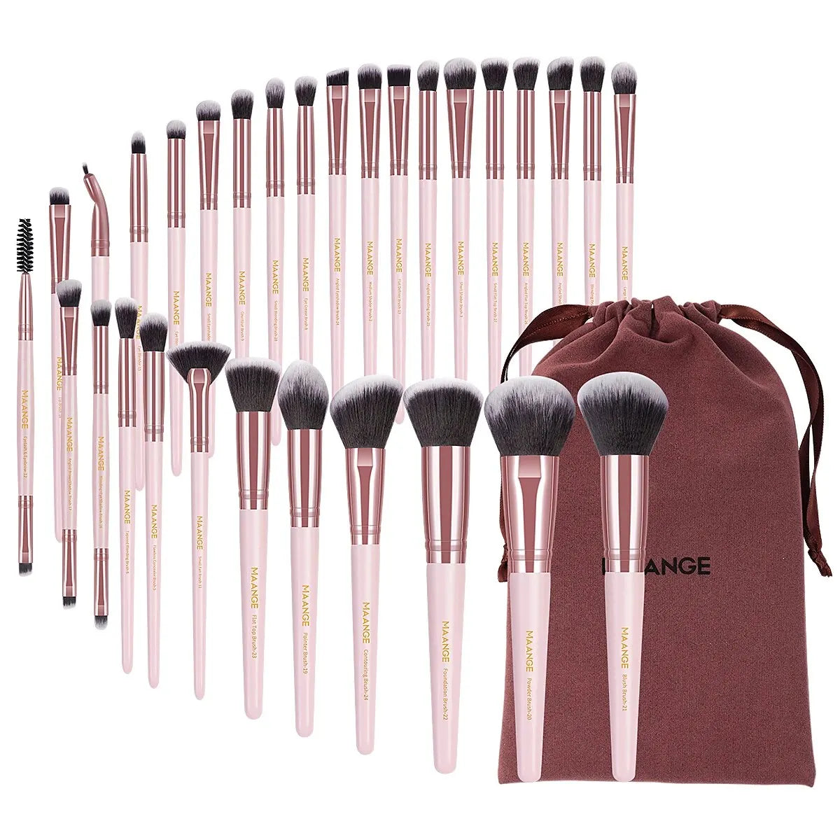 MAANGE 30-teiliges Make-up-Pinsel-Set mit Tasche-Yabubest - Home & More