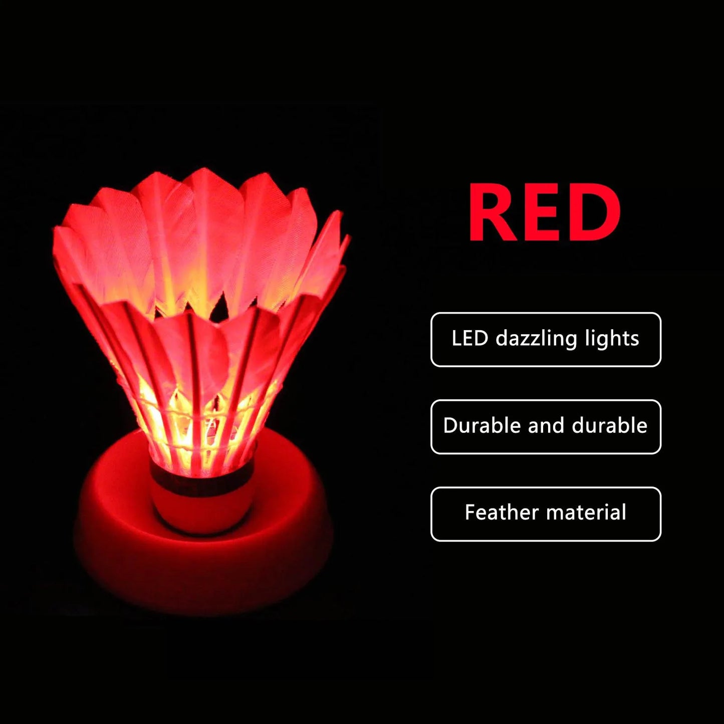 4 Stück LED-Badminton-Federbälle für Indoor und Outdoor-Yabubest - Home & More