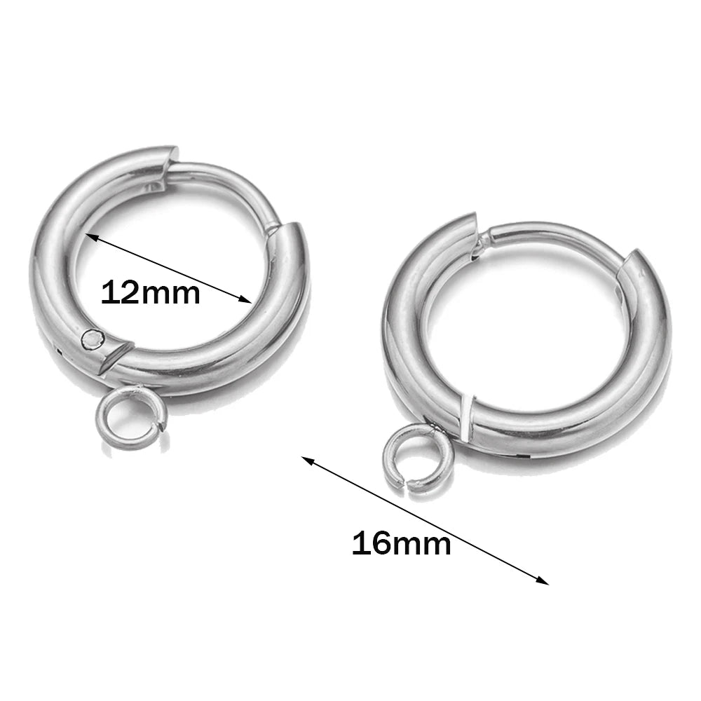 10er Set Edelstahl-Ohrringhaken mit Schlaufe für DIY-Schmuck