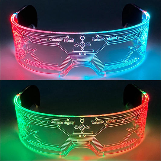 Leuchtende LED Partybrille aus Acryl mit Farbwechsel für Feste