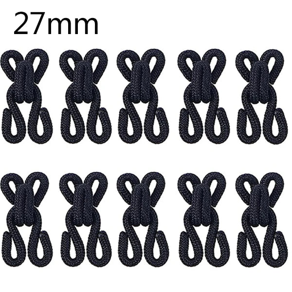 10er Set Haken Ösen Verschluss für Kleidung, Basteln, DIY 23-37mm