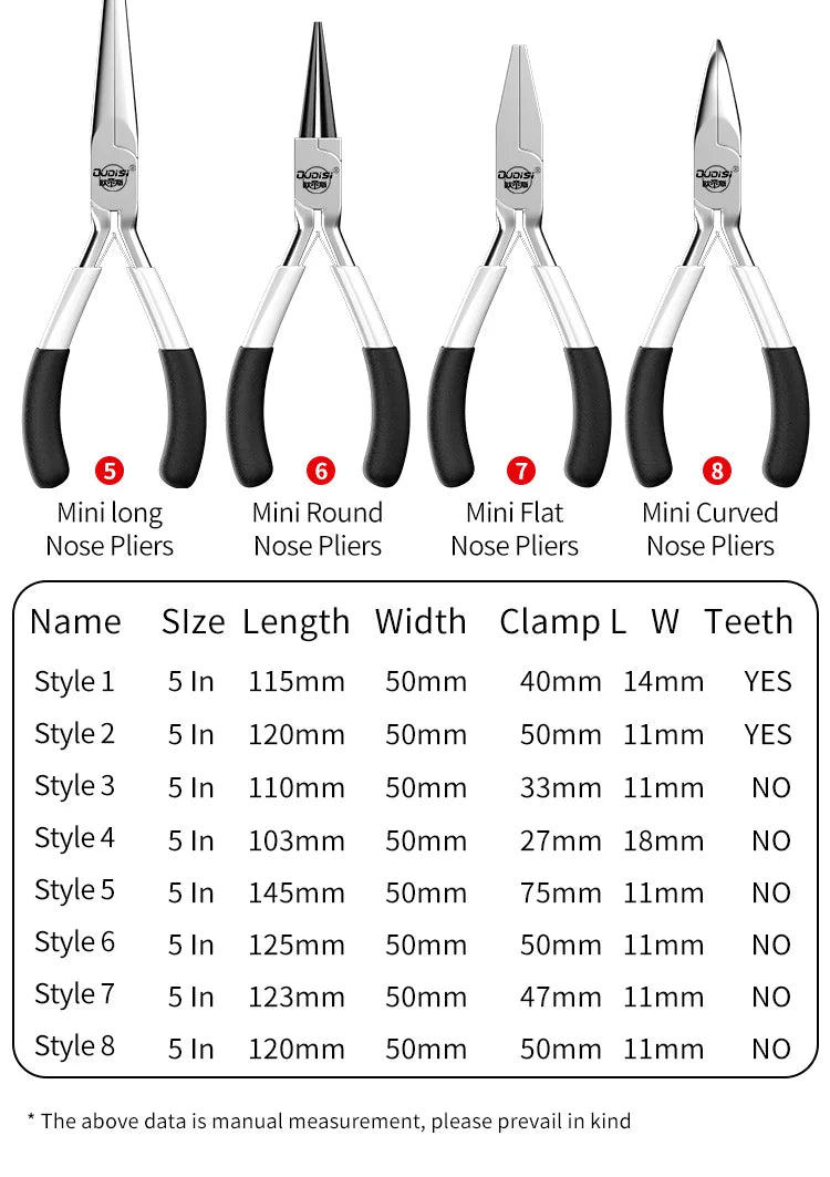 Mini Schmuckzangen Set 8-teilig für präzises Basteln & Handwerk