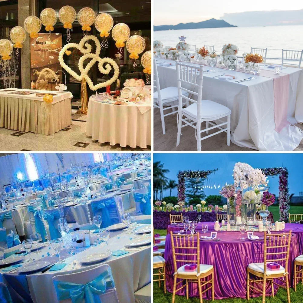 Elegante rechteckige Satintischdecke für Festlichkeiten & Zuhause