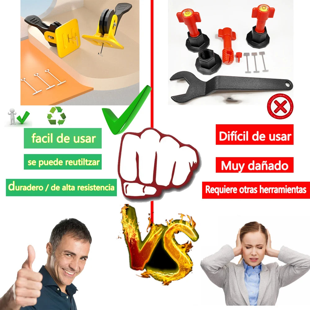 Fliesen Nivelliersystem Clips für präzise Verlegung von Boden und Wandfliesen