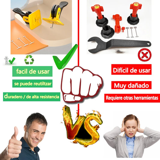 Effizientes Fliesen-Nivelliersystem mit Abstandshaltern für präzise Verlegung