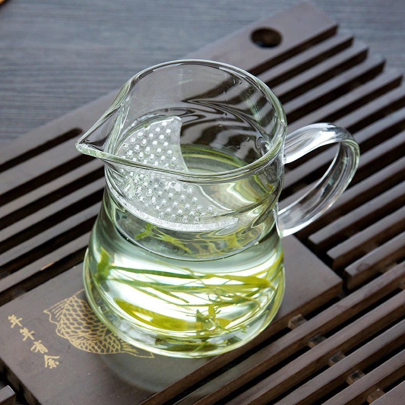 Verdickte Transparente Teetasse 275 ml Hitzebeständig Mit Filtergriff