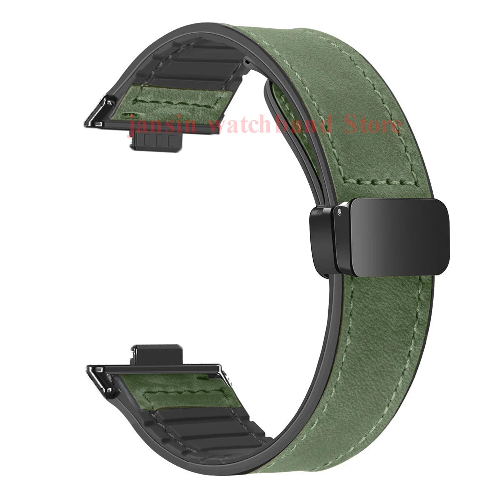 Sport Armband Leder Silikon für Watch Fit Serie Magnetverschluss
