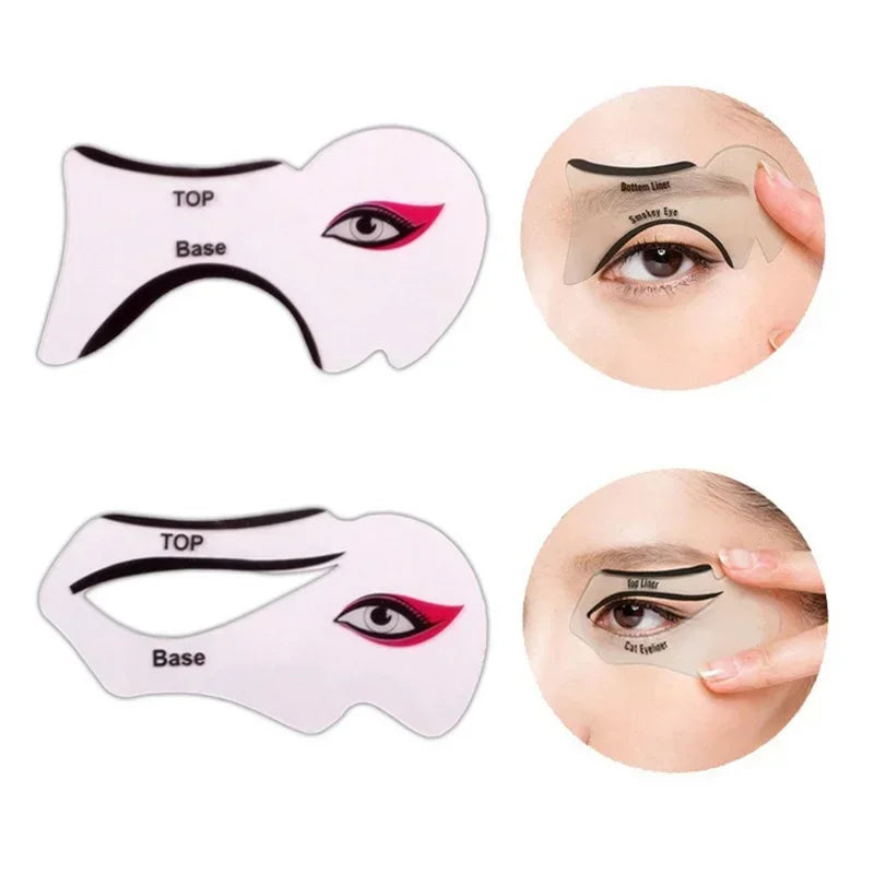 2er Set Eyeliner-Schablonen für präzises Augen-Make-up und Augenbrauenform