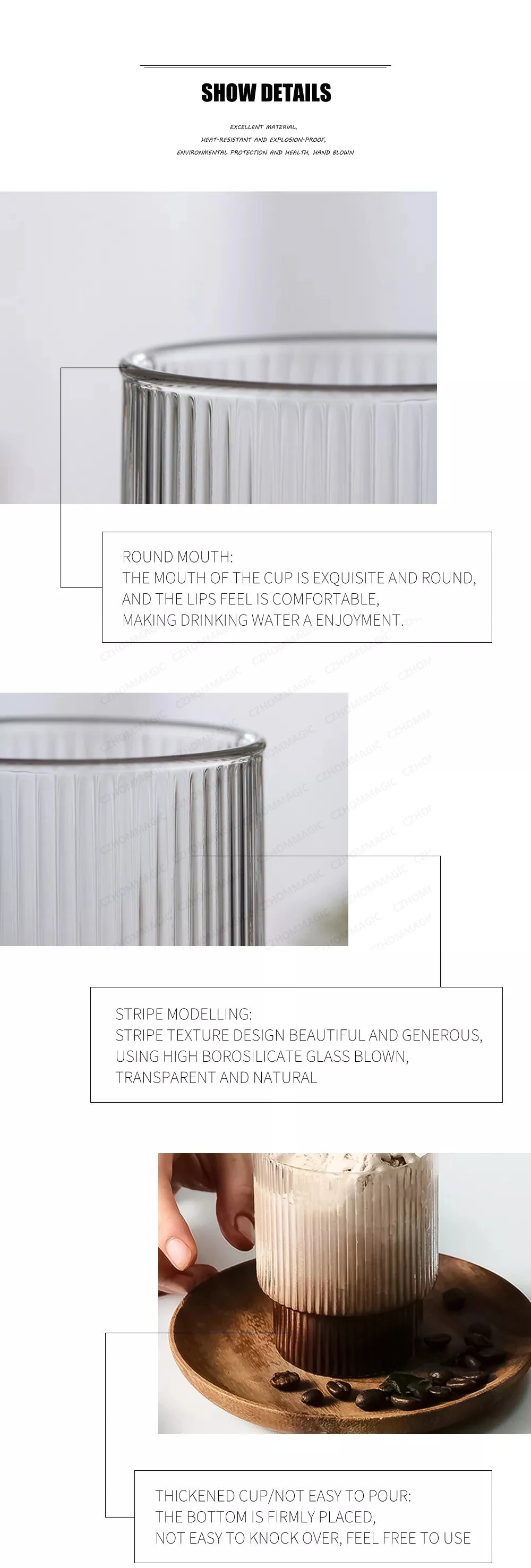 Hitze beständige transparente Kaffeetasse aus Glas für Tee Saft und Milch-Yabubest - Home & More