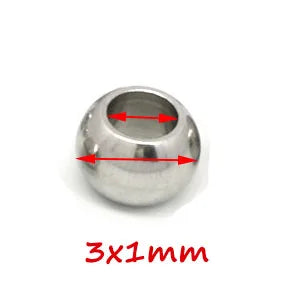 100x Edelstahl Großloch Spacer Perlen für DIY Schmuck 2-12mm