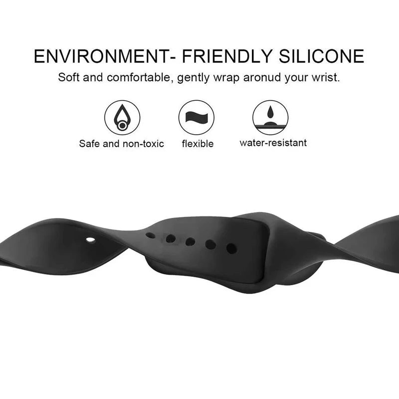 Silikon Armband für 38-49 mm Smartwatches kompatibel mit iOS Geräten