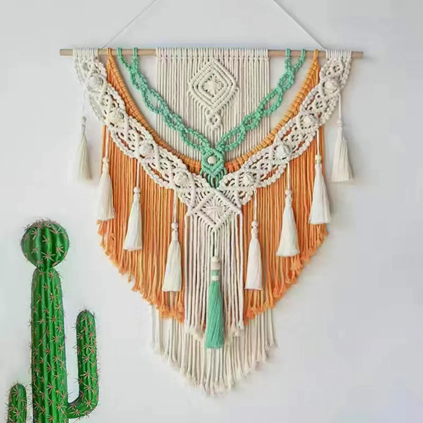 Makramee Wandbehang geometrisch, Boho-Stil, 55 x 70 cm - Yabubest - Home & More