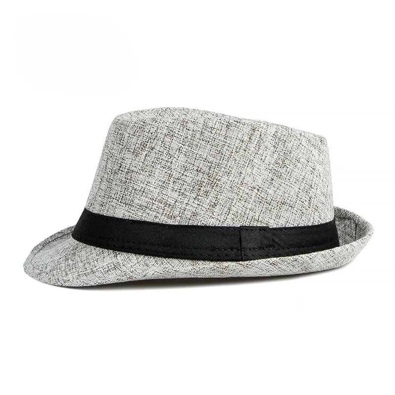 Stylischer Herren Sommerhut – Leichtes Leinen, Retro Jazz Stil - UV-Schutz