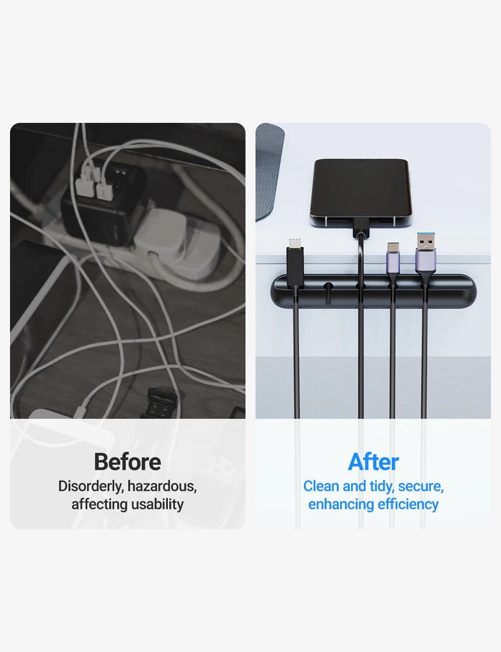 Selbstklebende Kabelhalter Clips für Kabelmanagement Schreibtisch 5mm