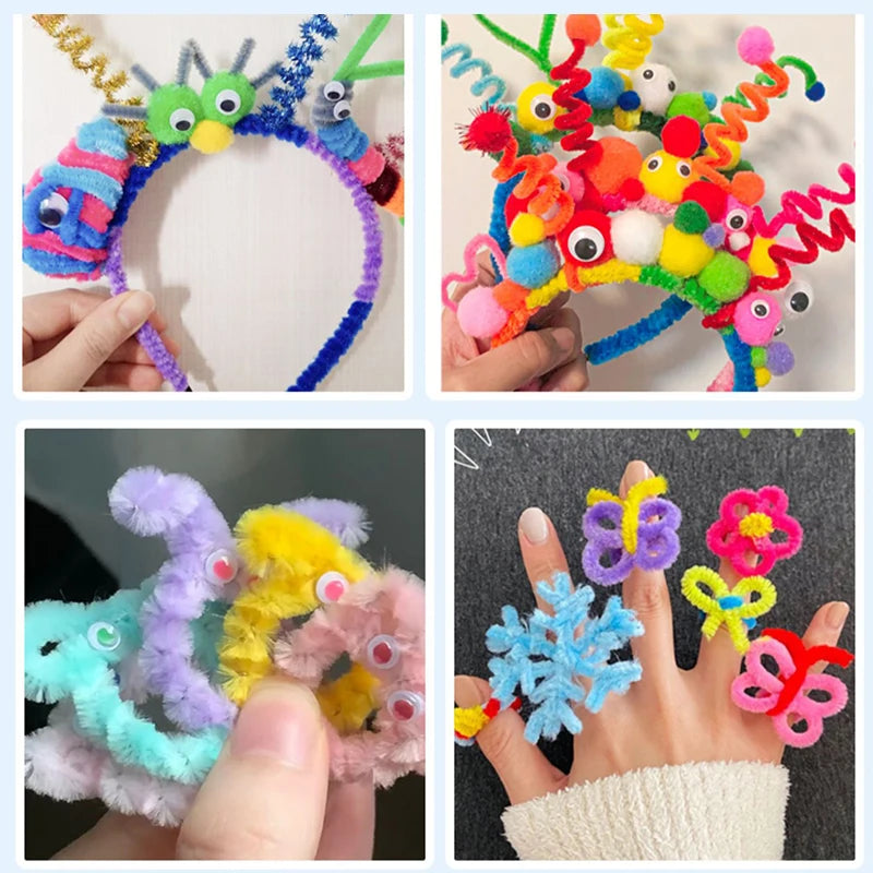 100er Set Bastelstäbchen für Kinder DIY Kreatives Spielzeug Zubehör