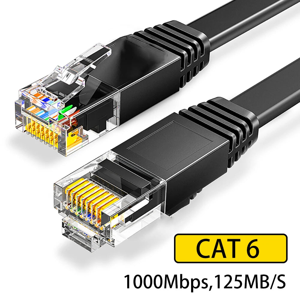 Flaches Cat6 Ethernet LAN Kabel 1000 Mbit/s RJ45 für PC und Konsole