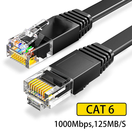 Flaches Cat6 Ethernet LAN Kabel 1000 Mbit/s RJ45 für PC und Konsole