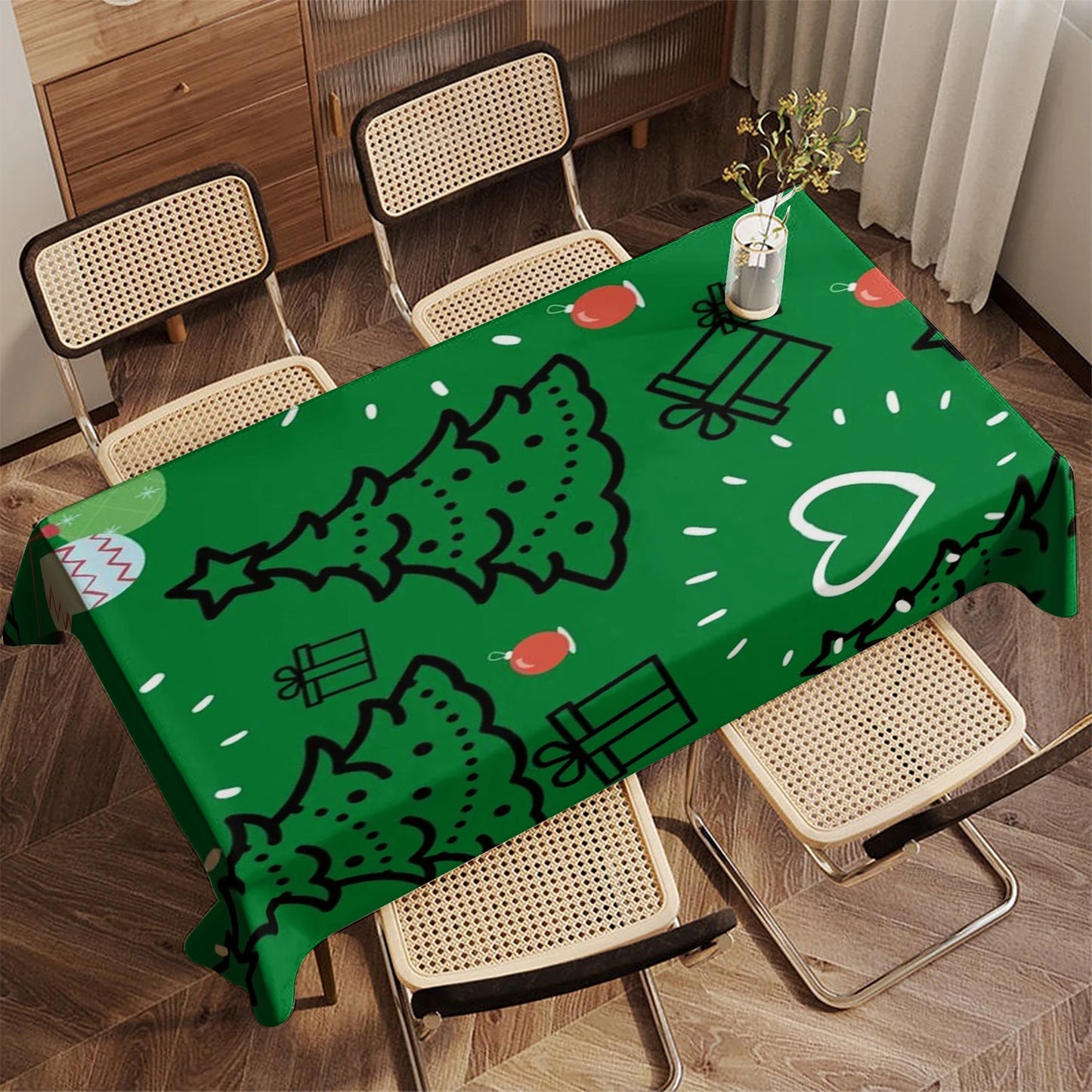 Festliche rechteckige Weihnachtstischdecke für Zuhause und Feiern