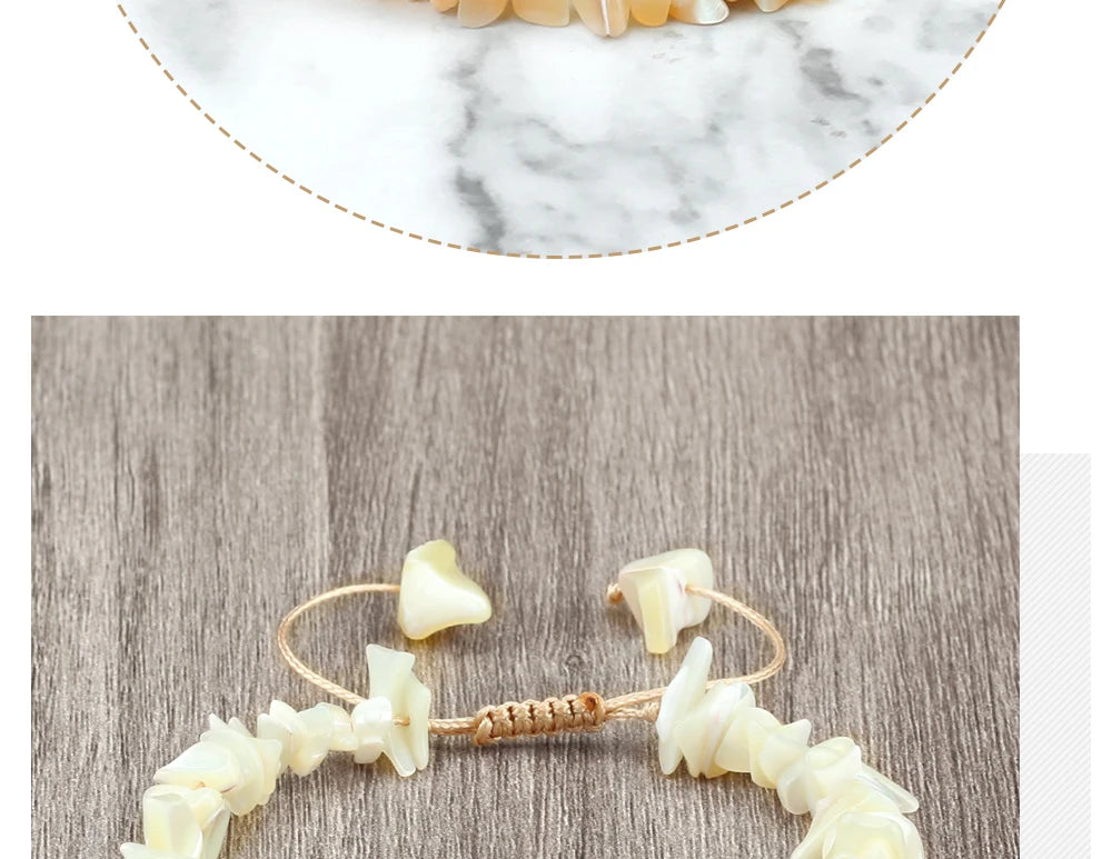 Unisex natürliches Muschelarmband verstellbar mit Boho Stil