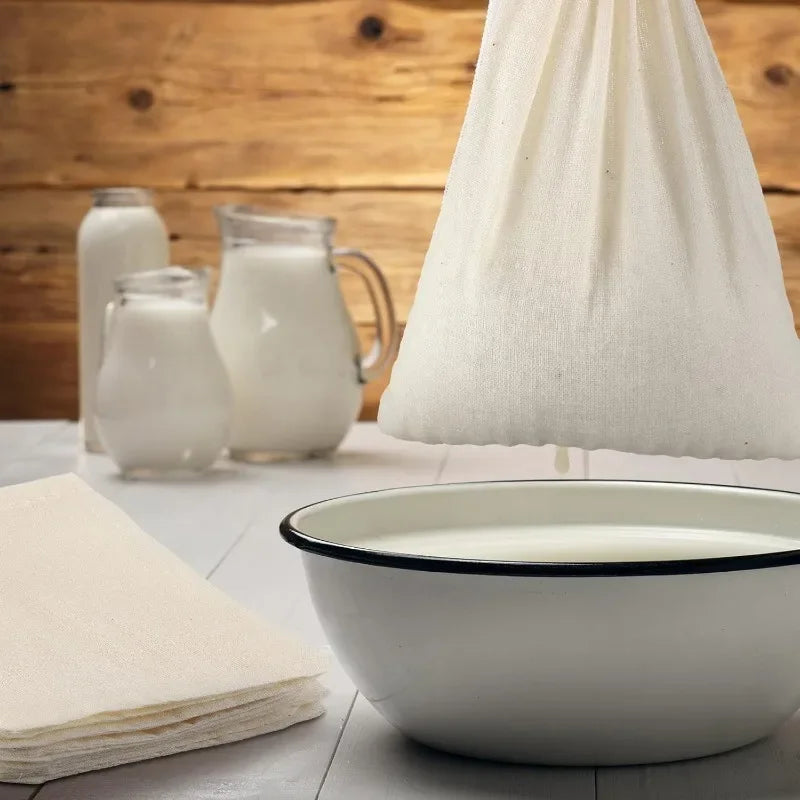 Baumwollbeutel mit Kordelzug als wiederverwendbares Filtertuch