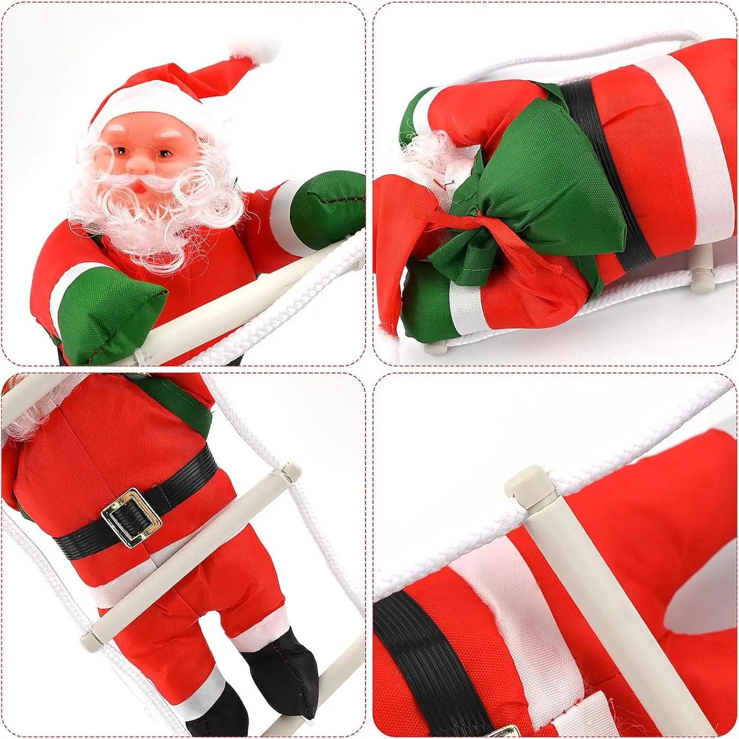 Kletternder Weihnachtsmann Figur 25cm für festliche Baum Dekoration