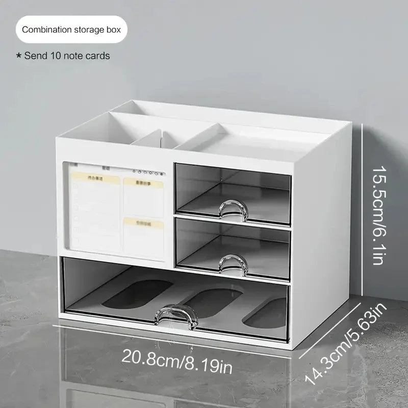 Schreibtisch Organizer Schublade – Kunststoff Aufbewahrungsbox mit Trennwänden-Yabubest - Home & More