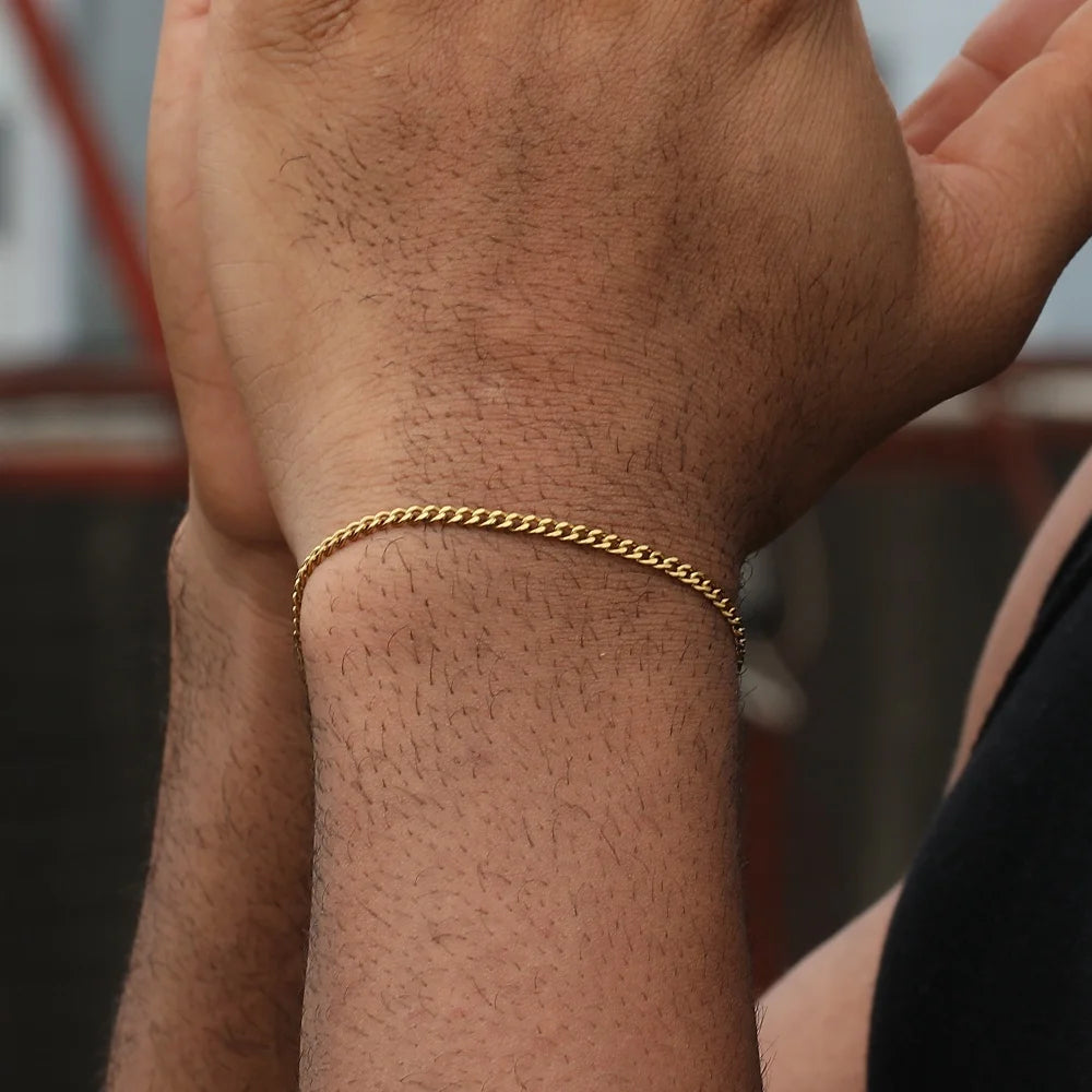 Verstellbares Edelstahl Armband für Herren Kubanisches Design