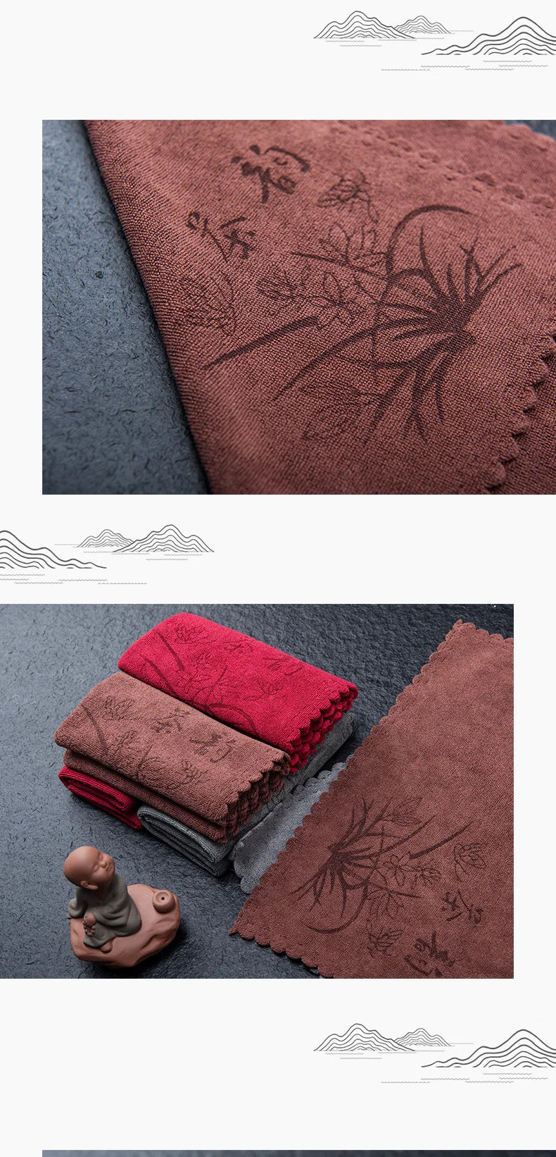 Saugfähiges Rotes Küchengeschirrtuch aus Faser-Yabubestshop