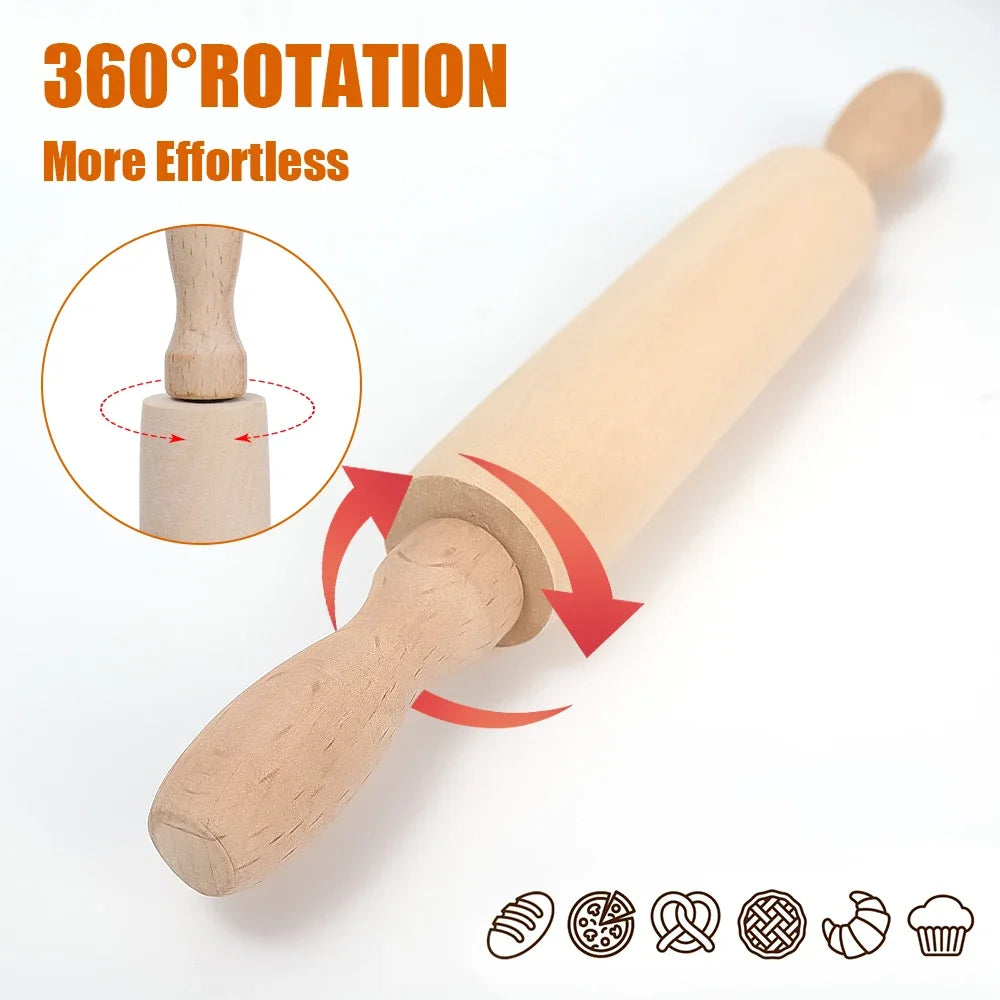 Holz Nudelholz mit Doppelspitze für Teig und Fondant