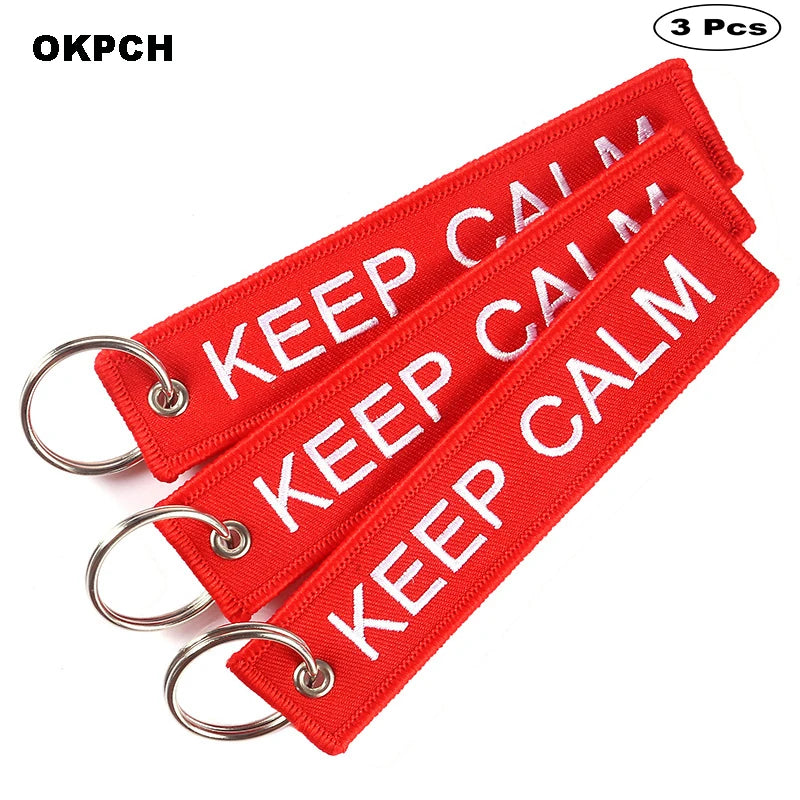 3-teiliges Schlüsselanhänger Set Bestickte Metallanhänger für Autos Motorräder