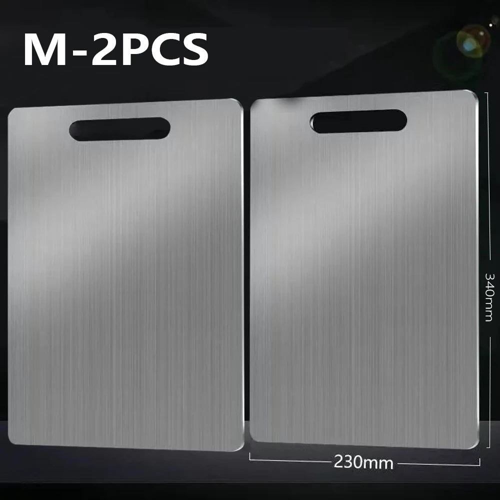 Doppelseitiges Edelstahl Schneidebrett für Obst Fleisch und Gemüse